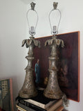 Pair of Mid Century Modern Silvered  Lamps