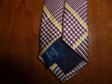 Lovely 100% Silk Polo by Ralph Lauren Wide Burgundy & Gold Tie Hand Made in USA - Diamonds Sapphires Rubies Emeralds