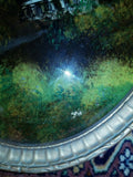 Pair Of Framed Oval Convex Glass Paintings Castles IMPERFECT CONDITION SEE PICS!