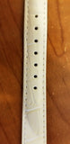 Le Vian Genuine Leather White watch band 14 mm. - Diamonds Sapphires Rubies Emeralds