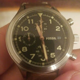 Rare Vintage Fossil Chronograph Millitary Watch
