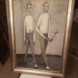 Mid Century Modern Museum Quality Painting 2 Acrobats