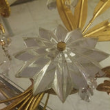French Rock Crystal Gilt Pair Of Large Sconces