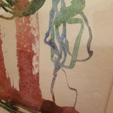 Vintage Abstract Painting W.cw Mid Century
