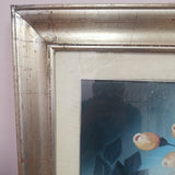 Floral Oil Painting Under Glass Signed