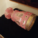 Antique Pink Moser Bohemian Glass Overlay Goblet