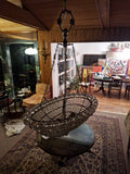 Mid Century Modern French Chandelier Petite Crystal