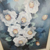Floral Oil Painting Under Glass Signed