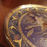 20Th century Vintage Heavy Enamel Moser Bohemian glass Charger