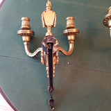 Pair Of Antique EF Caldwell Signed Gold  Sconces