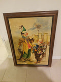 Framed Painting of Clowns - Diamonds Sapphires Rubies Emeralds