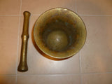Antique Solid Brass Vintage Mortar & Pestle Heirloom - Diamonds Sapphires Rubies Emeralds