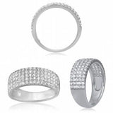14K White Gold Pave Diamond Ring Size 6.5