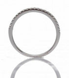 14K White Gold Diamond Ring Band, Half Way Around Size 6.5