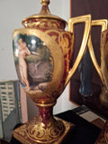 Pair Of Antique Nude Royal Vienna Porcelain Ruby Rich