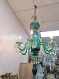 19th Century Osler English Emerald Green 6 Light Perfect Condition