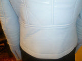 Ladies Light Blue Vince Camuto Size 2 Faux Leather Jacket - Diamonds Sapphires Rubies Emeralds