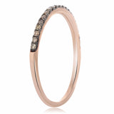 Gorgeous 14K Rose Gold with Choclatey Champagne Diamonds 0.15 Ct. Size 6.5 - Diamonds Sapphires Rubies Emeralds