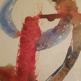 Vintage Abstract Painting W.cw Mid Century