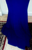 Gorgeous Navy Sleeveless Beaded Carmen Marc Valvo Evening Gown Size 4 - Diamonds Sapphires Rubies Emeralds