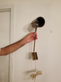 Rare Mid century Modern Jacques Adnet Attributed Leather Lights