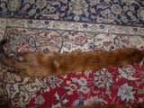 Handmade Solid Brown Mink Fur Scarf - Diamonds Sapphires Rubies Emeralds