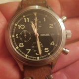 Rare Vintage Fossil Chronograph Millitary Watch