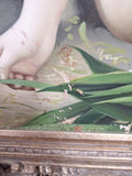 Large Framed Artwork of a Nude Asian Woman IMPERFECT CONDITION!! SEE PICS!!