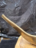 Brass Jewish Shofar  9.5" X 8" Meiselman Italy Wood Base