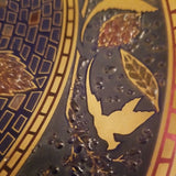20Th century Vintage Heavy Enamel Moser Bohemian glass Charger