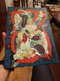 Signed Mid century abstract painting museum vintage quality - Diamonds Sapphires Rubies Emeralds