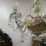 19th Century Opaline Crystal Chandelier made in France 6 lights