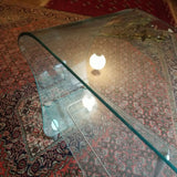 Modernist Scupltural Glass Signed Bar Cart
