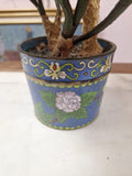 2 Hand Painted Japanese Flower Pots With Artificial Flowers With Jade 3.5" Diam