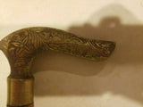 Carved Wooden Cane/ Walking Stick 36.625" HANDLE IS LOOSE