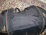 Authentic Lark Duffle Bag, Very Good Condition 23" Black, Canvas - Diamonds Sapphires Rubies Emeralds